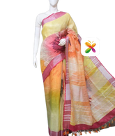 PURE LINEN DIGITAL PRINT SAREE SILK ZONE